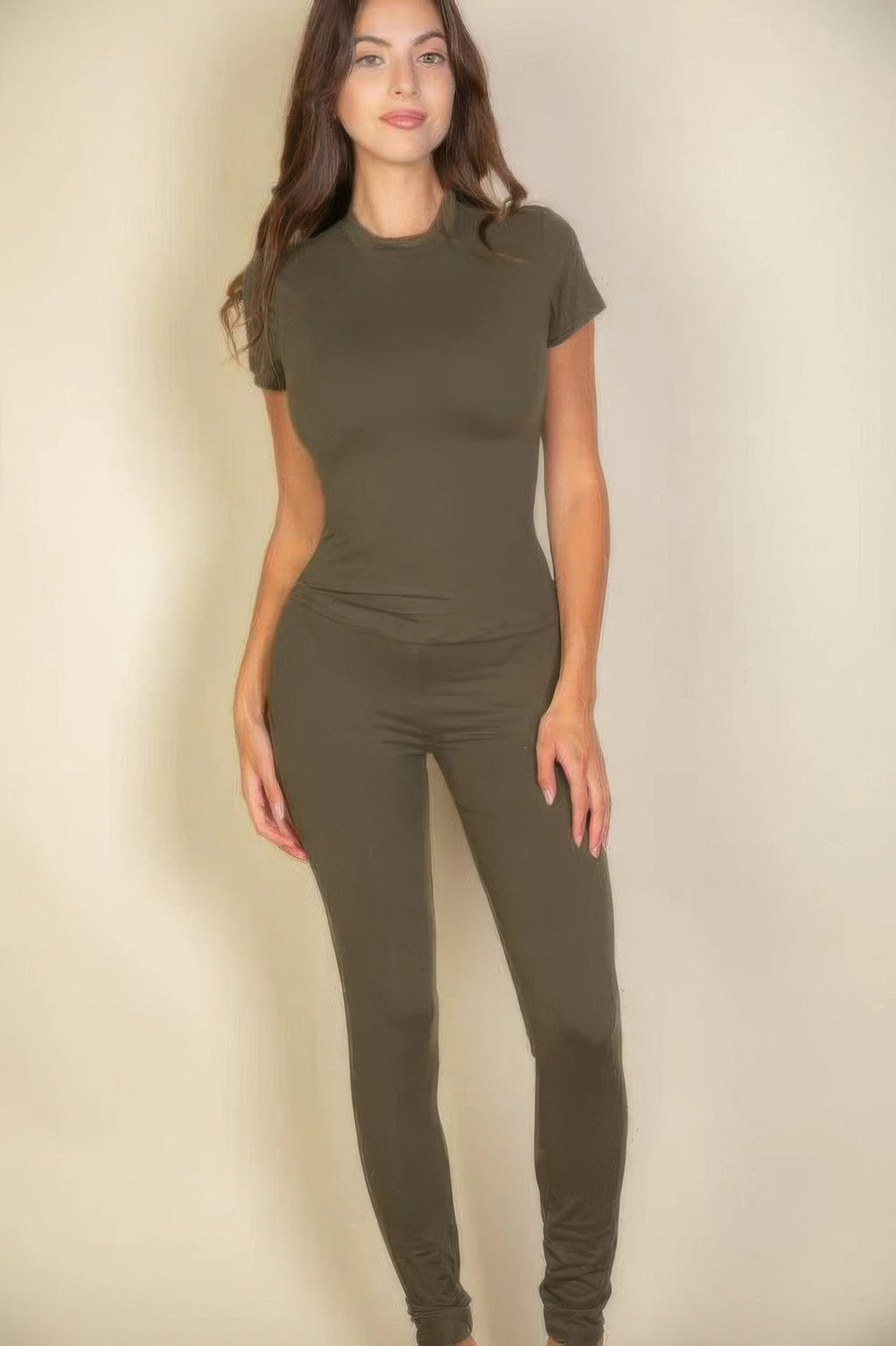 Essential Fit Short Sleeve Two-Piece Legging Set