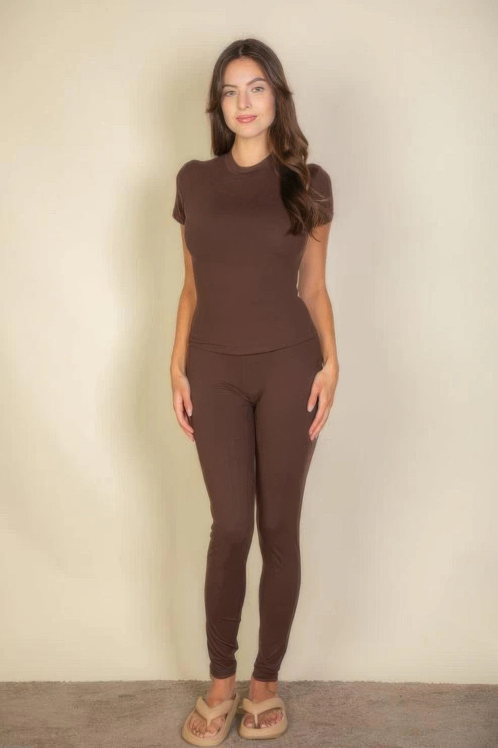 Essential Fit Short Sleeve Two-Piece Legging Set