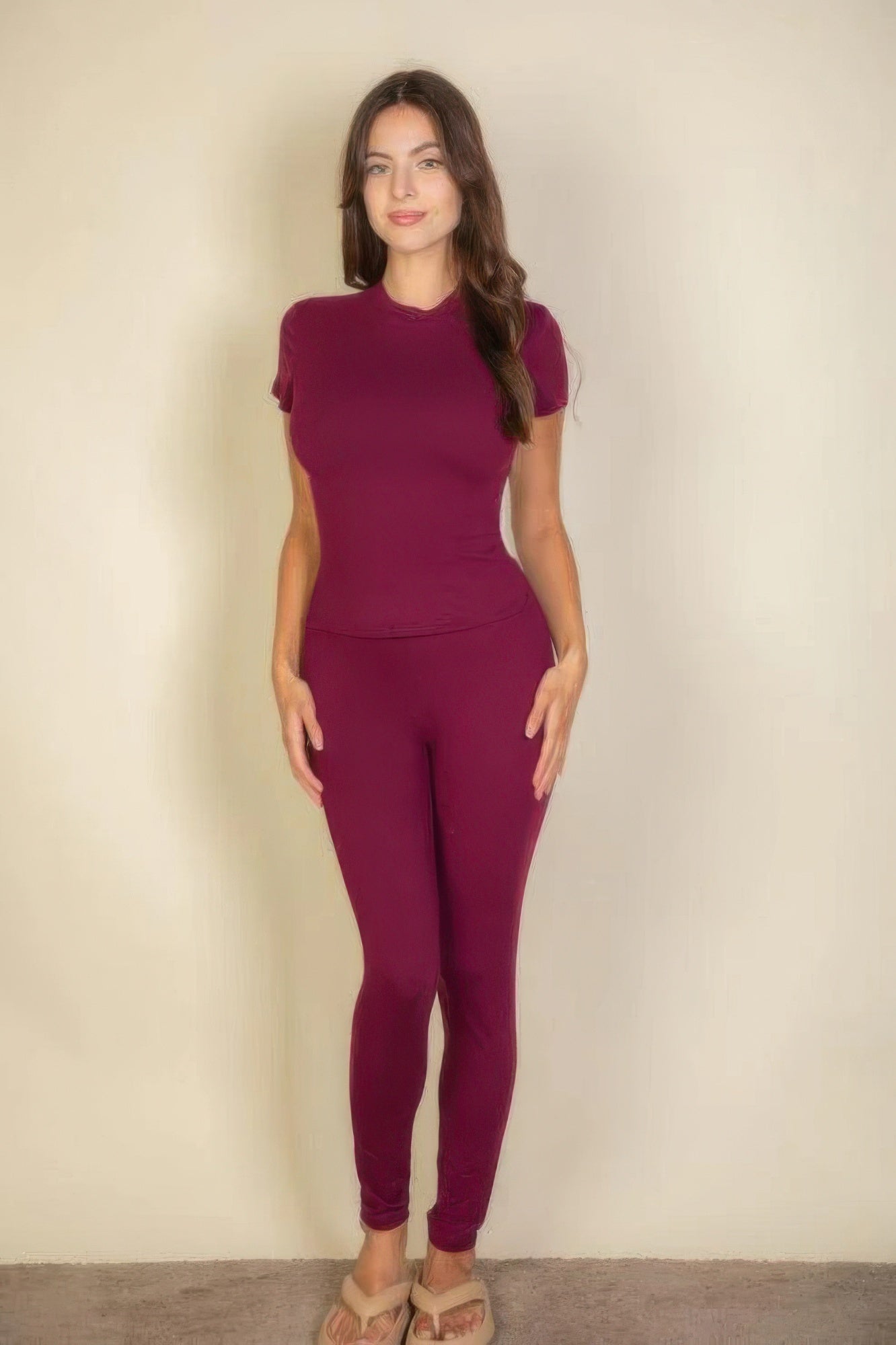 Essential Fit Short Sleeve Two-Piece Legging Set