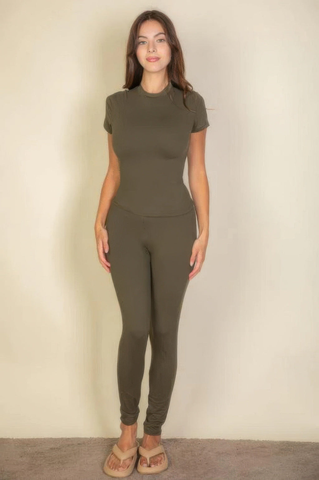 Essential Fit Short Sleeve Two-Piece Legging Set
