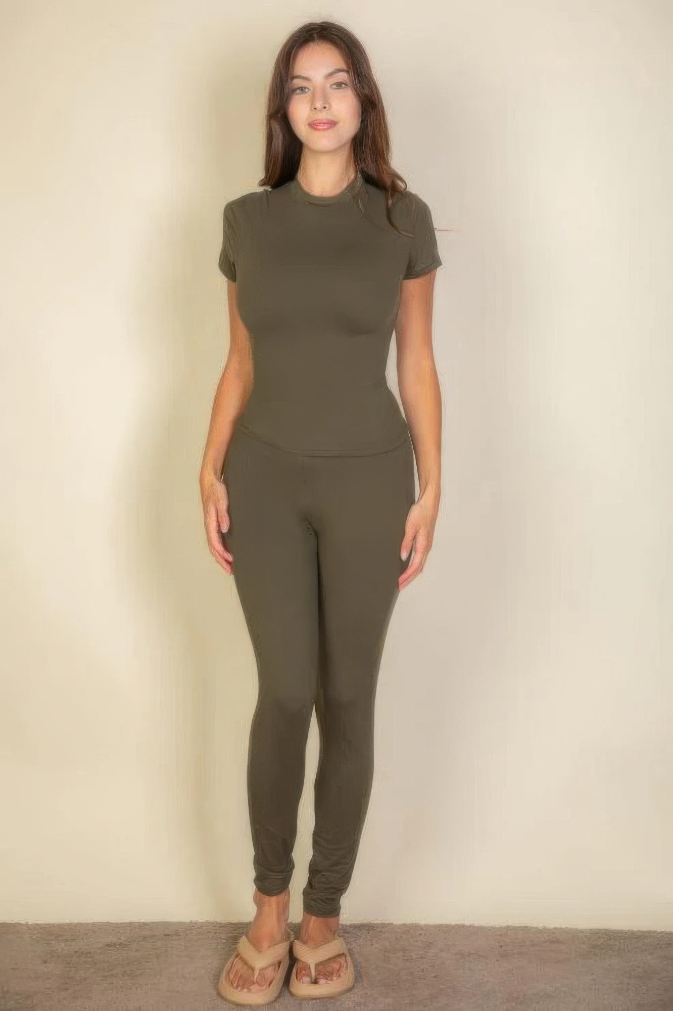Essential Fit Short Sleeve Two-Piece Legging Set