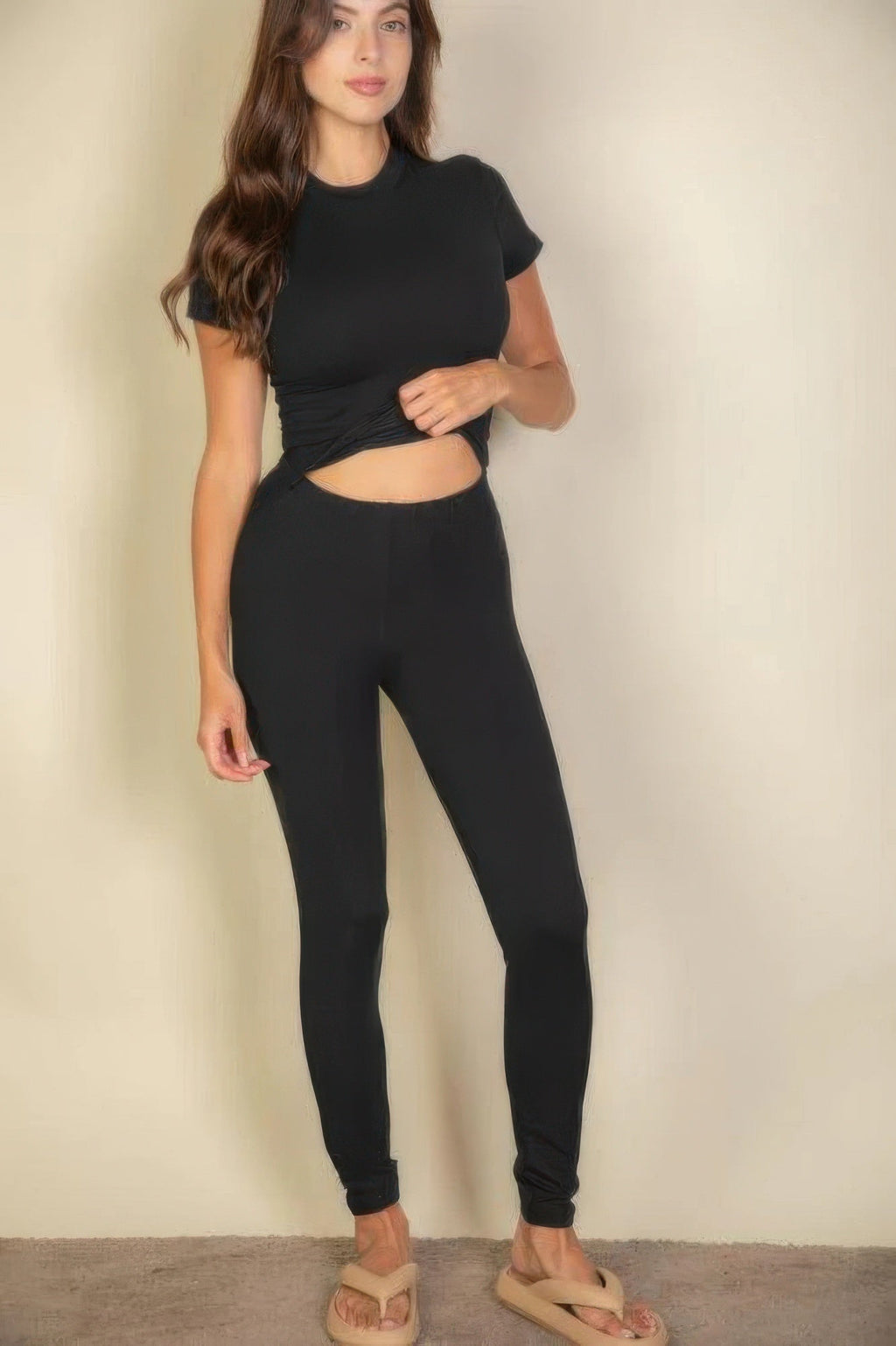 Essential Fit Short Sleeve Two-Piece Legging Set