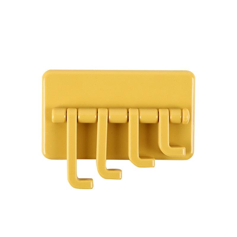 Rotating Hook Adhesive Creative Nordic Wall-mounted Bathroom Strong Hook Self Adhesive Kitchen Hanger Key Storage Home Organizer Domestic Suction Hooks Rotating Space Saving Hook Domestic Suction Hooks Rotating Space Saving Hook Stevvex