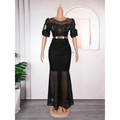 Royal Blue Heavy Embroidered Hot Diamond Beads Gown