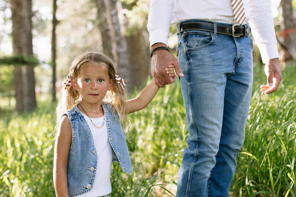 Russet Stripe - Petite Hair Bow