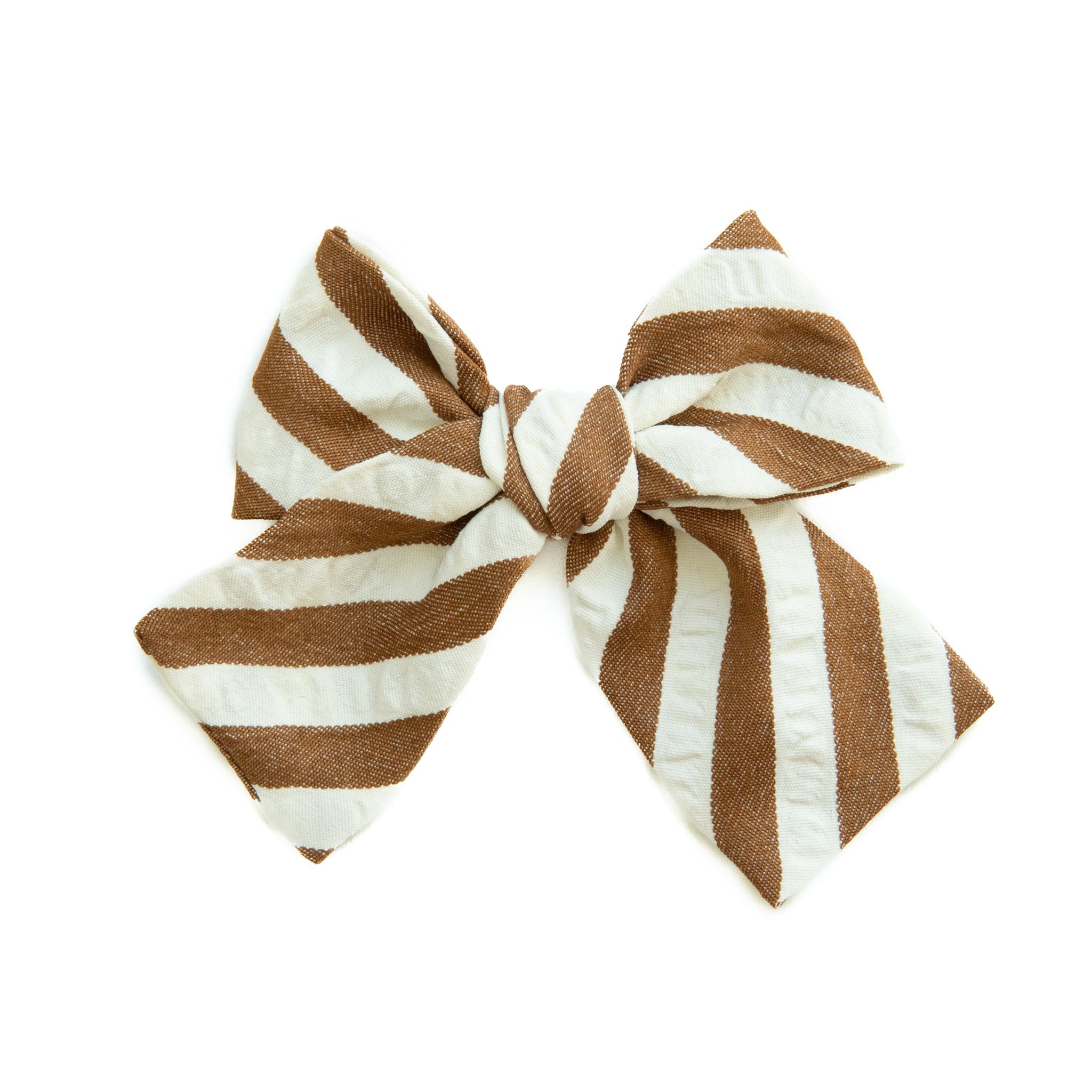 Russet Stripe - Petite Hair Bow