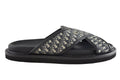 Dior Mens Aqua Sandal Beige Black Blue Oblique Jacquard Logo Slide Slip On