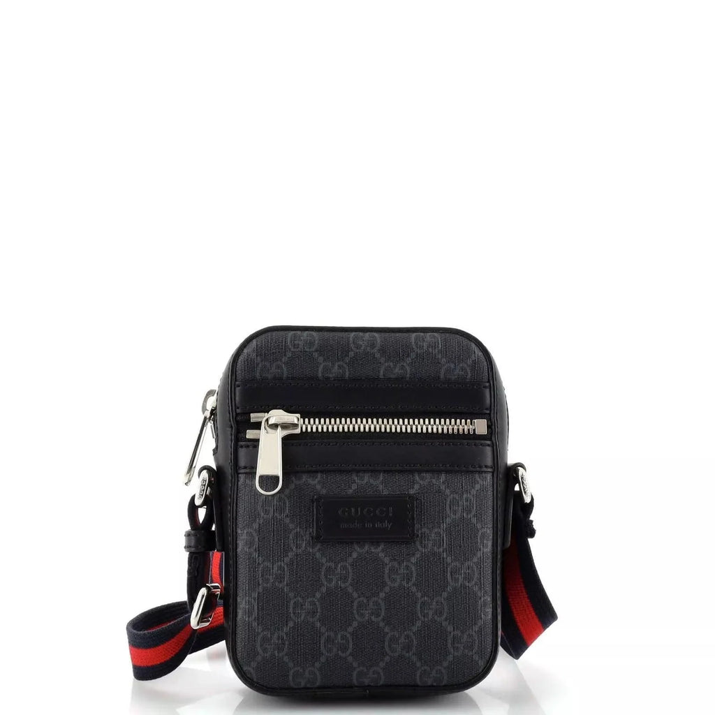 Gucci Web Strap Front Zip Messenger Bag GG Coated Canvas Banlieue91