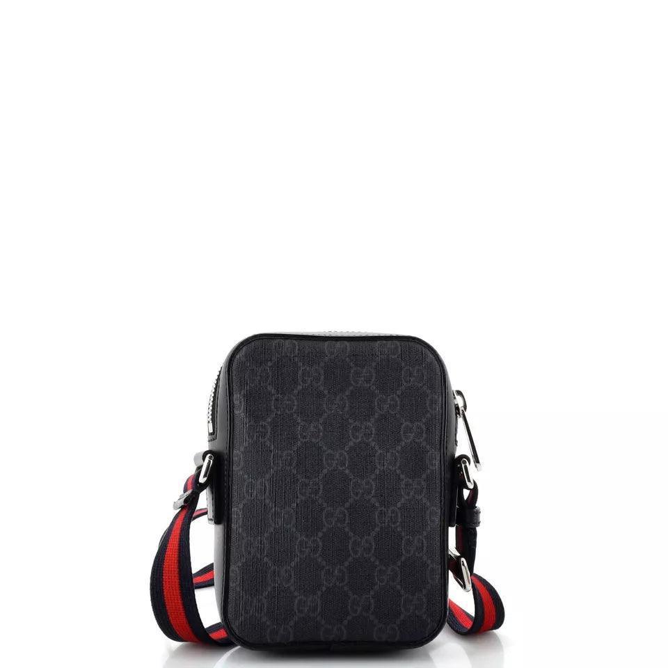 Gucci Web Strap Front Zip Messenger Bag GG Coated Canvas Banlieue91