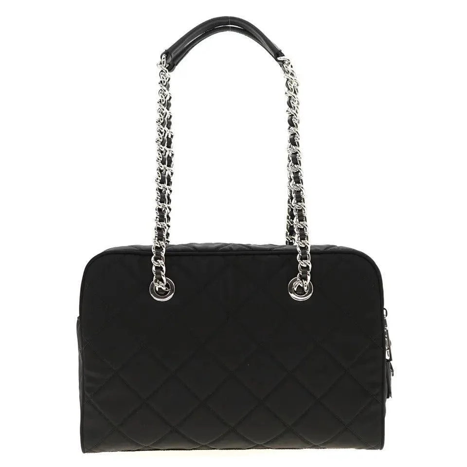 Prada Chain Shoulder Bag Quilted Black Nylon