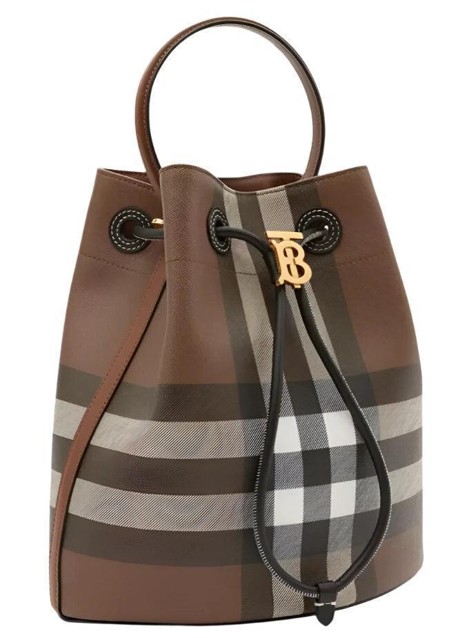 Burberry Check Drawstring Bucket Bag