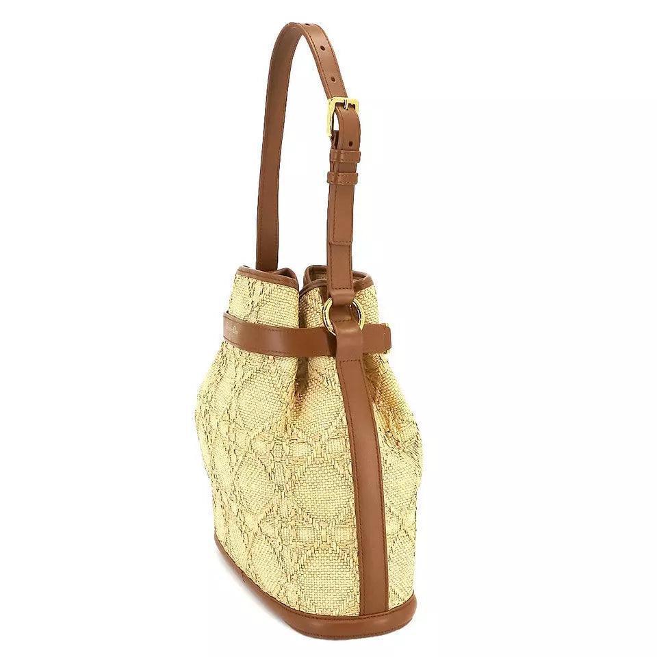 Chiristian Dior C'est Dior Bag Medium Hand Shoulder Bag Raffia Natural Banlieue91