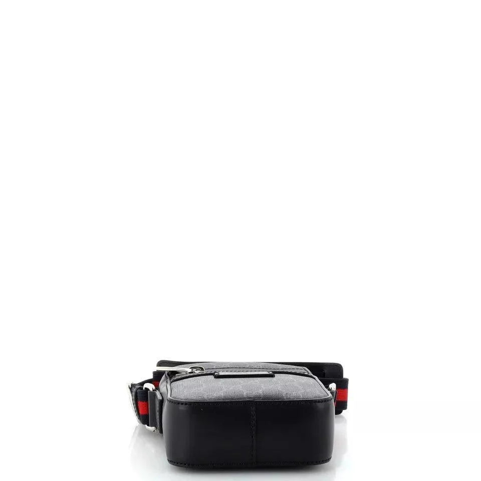 Gucci Web Strap Front Zip Messenger Bag GG Coated Canvas Banlieue91