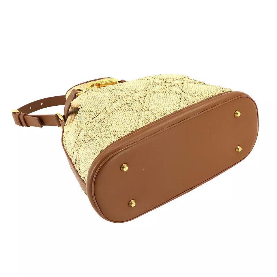 Chiristian Dior C'est Dior Bag Medium Hand Shoulder Bag Raffia Natural Banlieue91