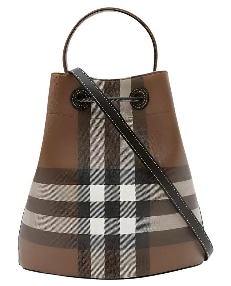 Burberry Check Drawstring Bucket Bag