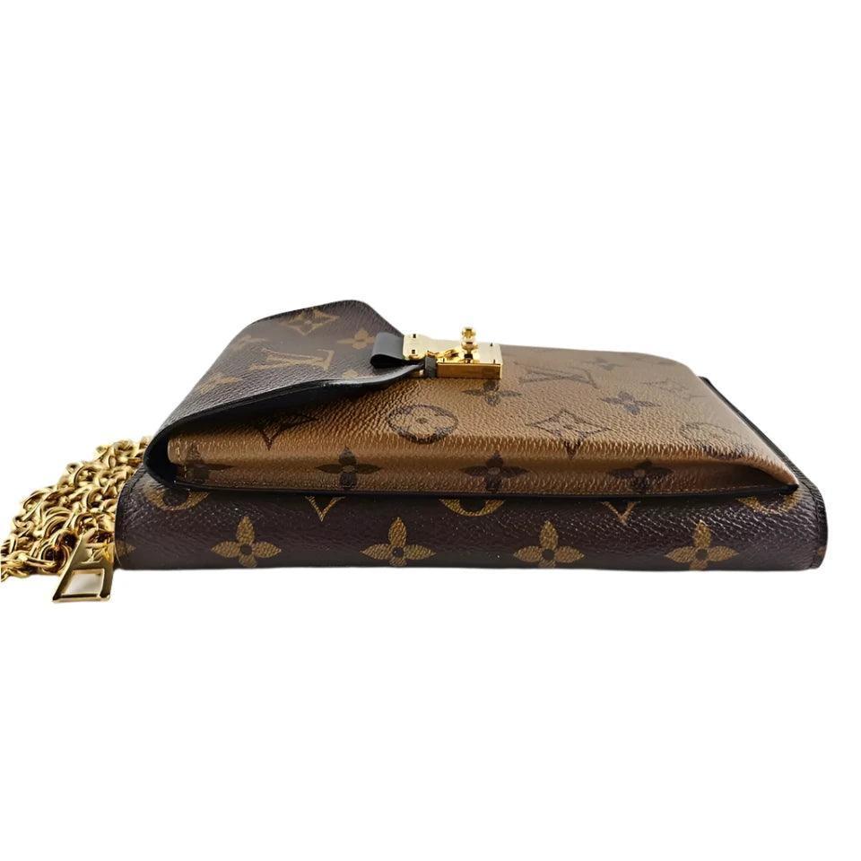 Louis Vuitton Vertical Zippy Metis Chain Wallet Reverse Monogram Banlieue91