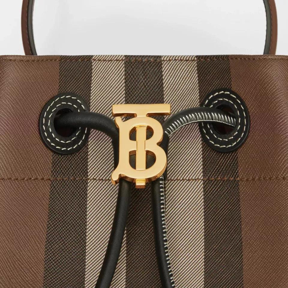 Burberry Check Drawstring Bucket Bag
