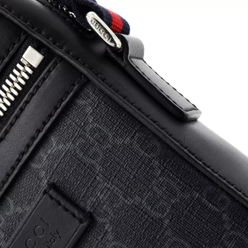 Gucci Web Strap Front Zip Messenger Bag GG Coated Canvas Banlieue91