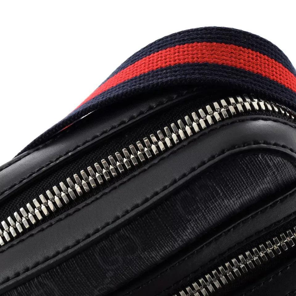 Gucci Web Strap Front Zip Messenger Bag GG Coated Canvas Banlieue91