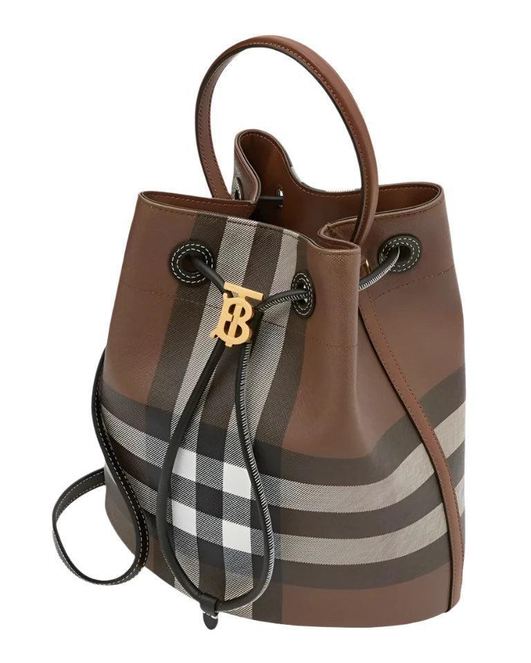 Burberry Check Drawstring Bucket Bag