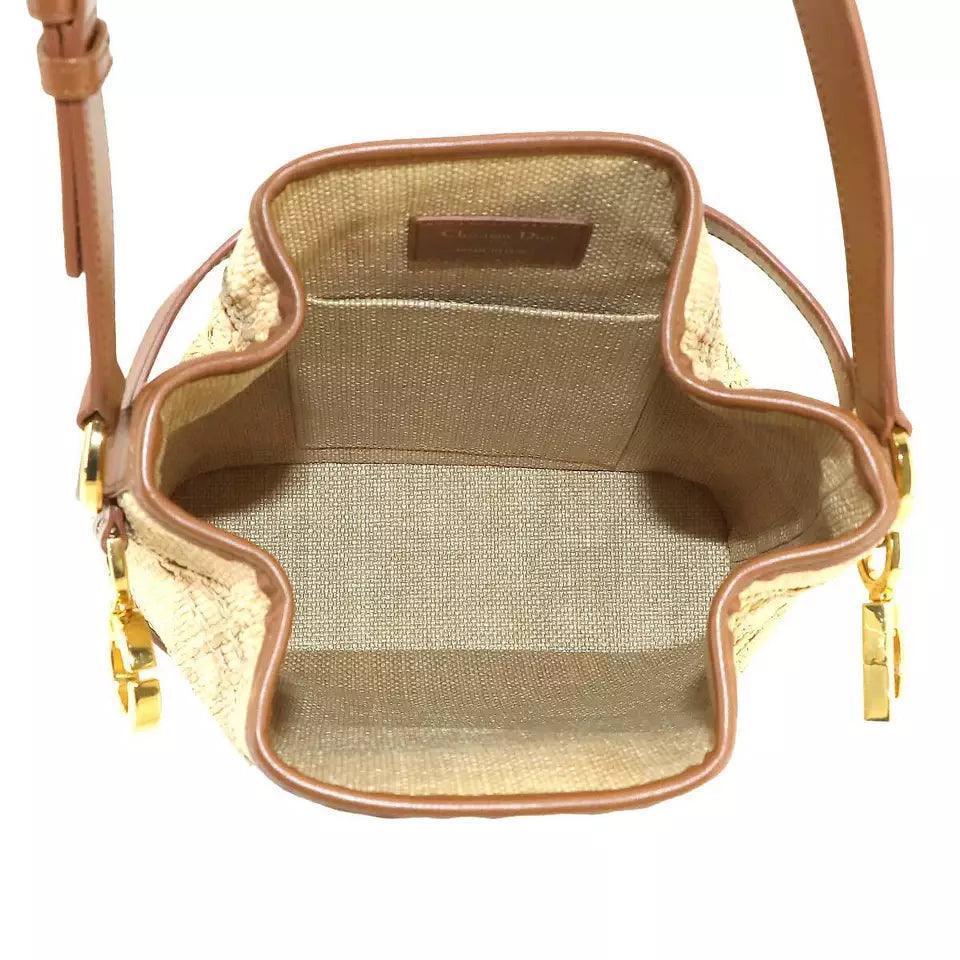 Chiristian Dior C'est Dior Bag Medium Hand Shoulder Bag Raffia Natural Banlieue91