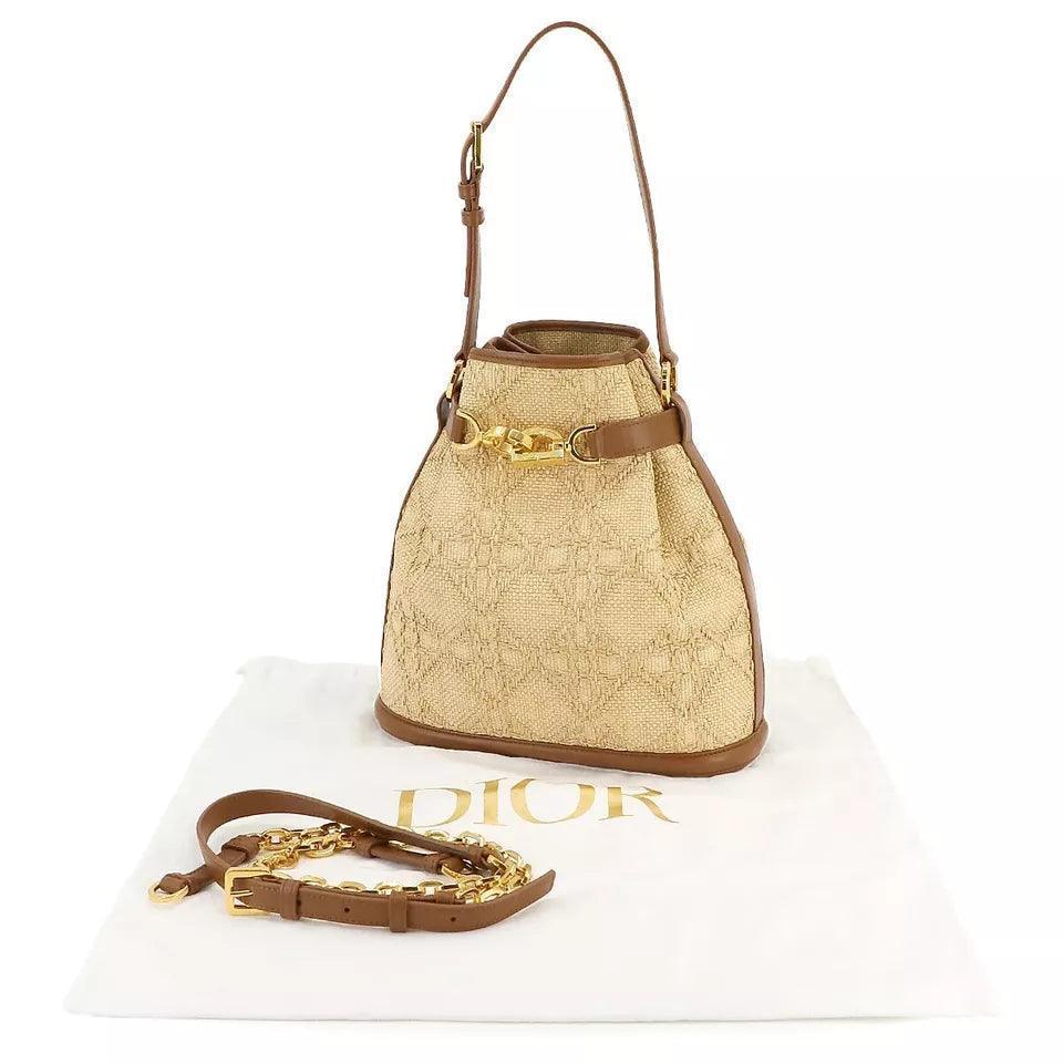 Chiristian Dior C'est Dior Bag Medium Hand Shoulder Bag Raffia Natural Banlieue91