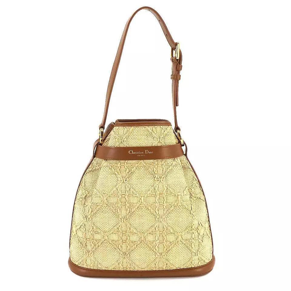 Chiristian Dior C'est Dior Bag Medium Hand Shoulder Bag Raffia Natural Banlieue91