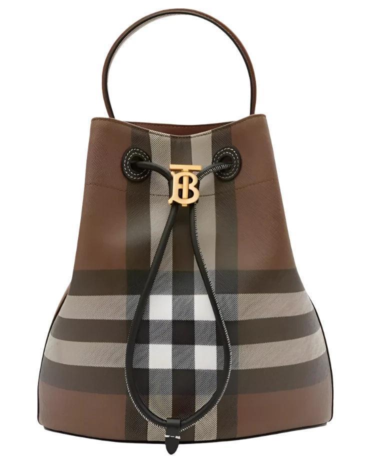 Burberry Check Drawstring Bucket Bag