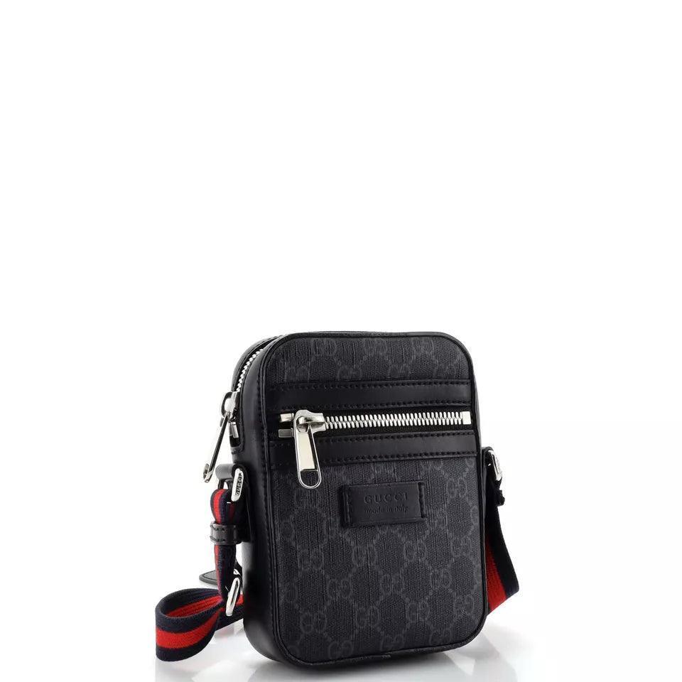 Gucci Web Strap Front Zip Messenger Bag GG Coated Canvas Banlieue91