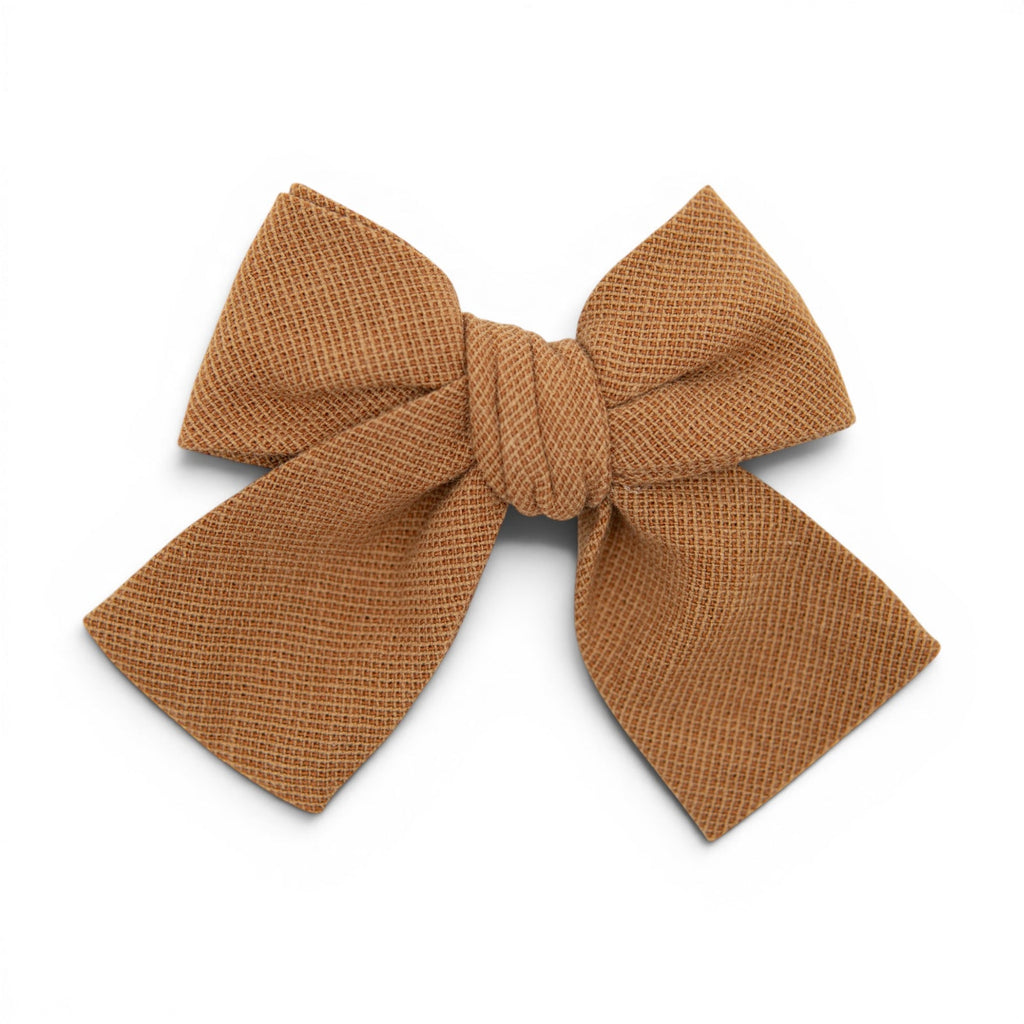 Tan Saddle - Petite Hair Bow