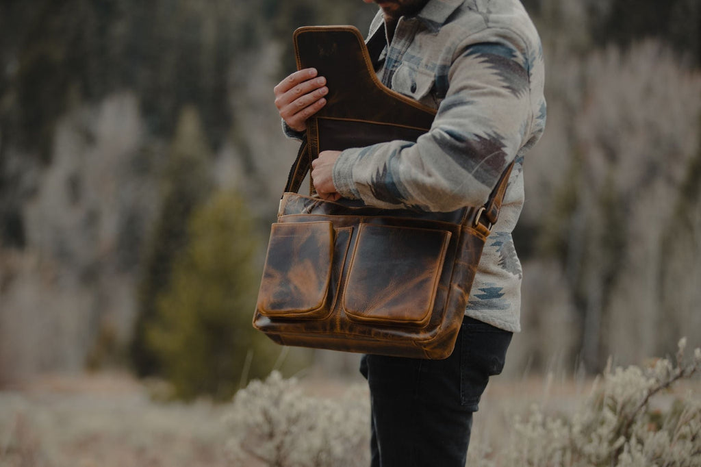 Buffalo Leather Messenger Kodiak Leather