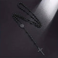 San Benito Golden Plated Stainless Steel Priest Saint Benedict Rosary Necklace DailySale