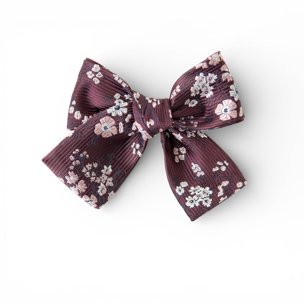 Sangria Floral - Petite Hair Bow