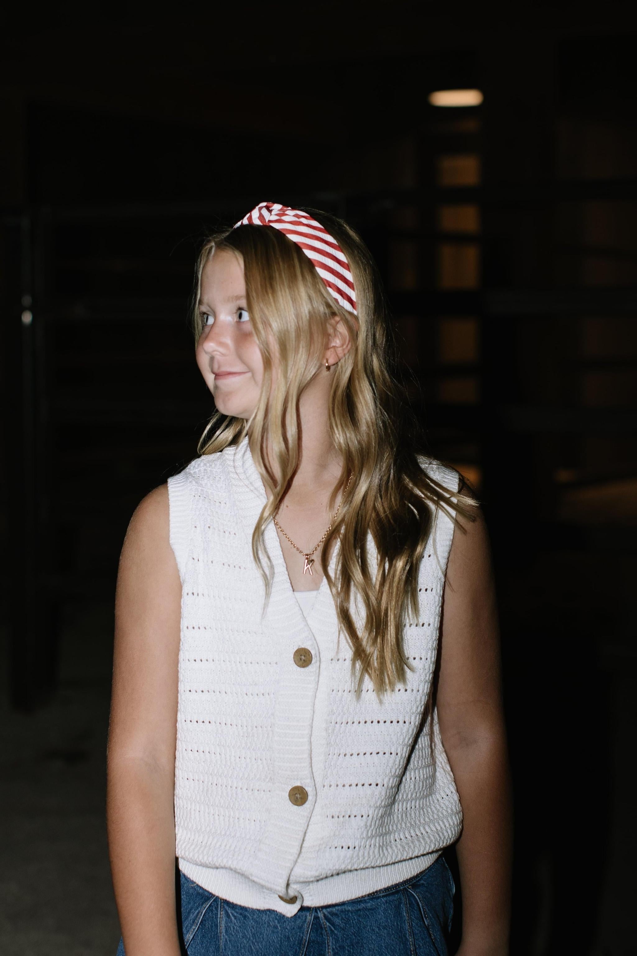 Scarlet Stripe Women's - Knotted Headband