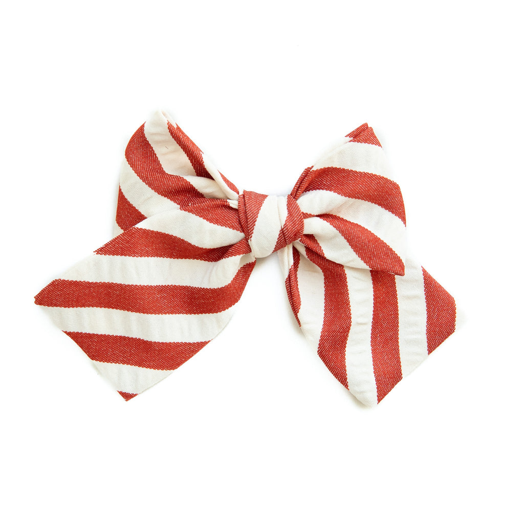 Scarlet Stripe - Petite Hair Bow