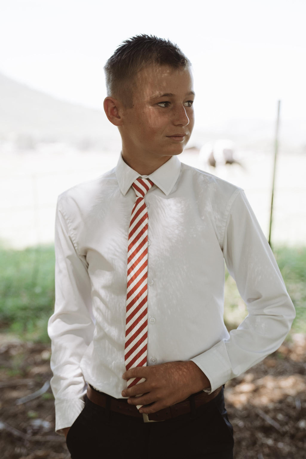 Scarlet Stripe - Youth Tie