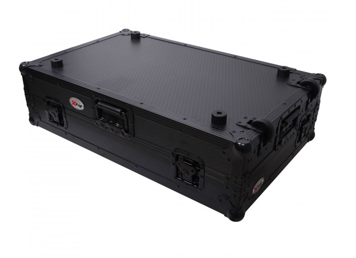 ProX XS-DDJFLX10WLTBLLED - ATA Flight Style Road Case For Pioneer DDJ-FLX10 or DDJ-GRV6 with Laptop Shelf 1U Rack Space Wheels and LED Black Finish The DJ Hookup