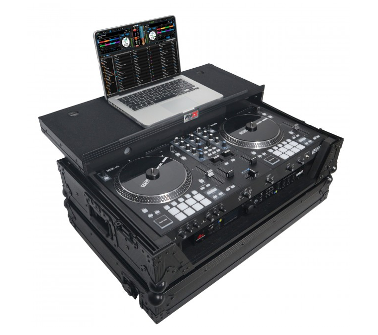 ProX XS-RANEONEWLTBL - Flight Case For RANE ONE DJ Controller W-Sliding Laptop Shelf & Wheels| Black on Black The DJ Hookup