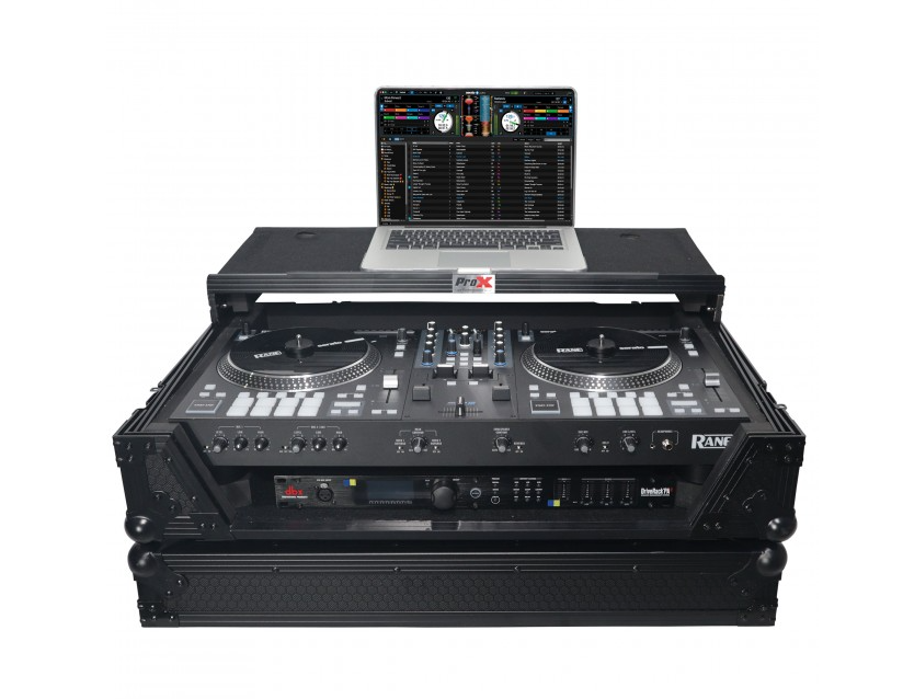 ProX XS-RANEONEWLTBL - Flight Case For RANE ONE DJ Controller W-Sliding Laptop Shelf & Wheels| Black on Black The DJ Hookup