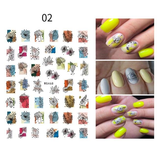 Sexy Lady Pattern 3D Nail Stickers Character Image Decals Slider Valentine Black White Nail Art Decoration Strip Line Nail Decal Self-Adhesive 3D Wave Design Decoration for Women Girls Art Stickers Decal Decoration Metallic Curve Strip Line Nail