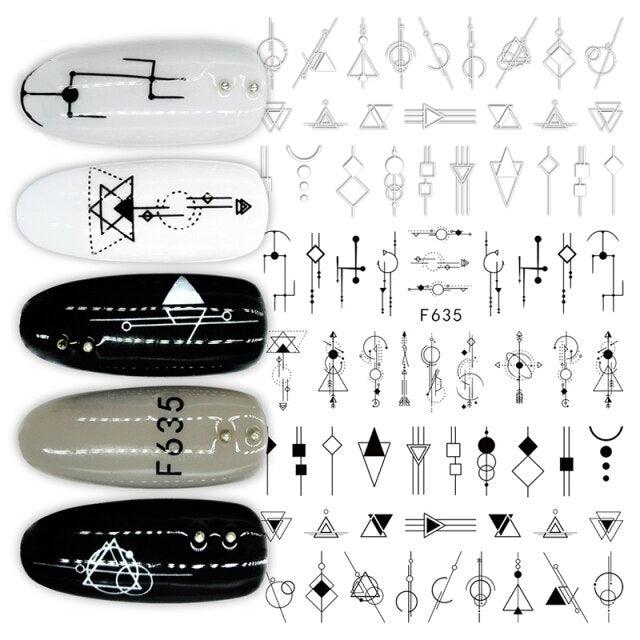 Sexy Lady Pattern 3D Nail Stickers Character Image Decals Slider Valentine Black White Nail Art Decoration Strip Line Nail Decal Self-Adhesive 3D Wave Design Decoration for Women Girls Art Stickers Decal Decoration Metallic Curve Strip Line Nail