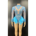 Sexy Shiny Rhinestone Mesh Performance Leotard