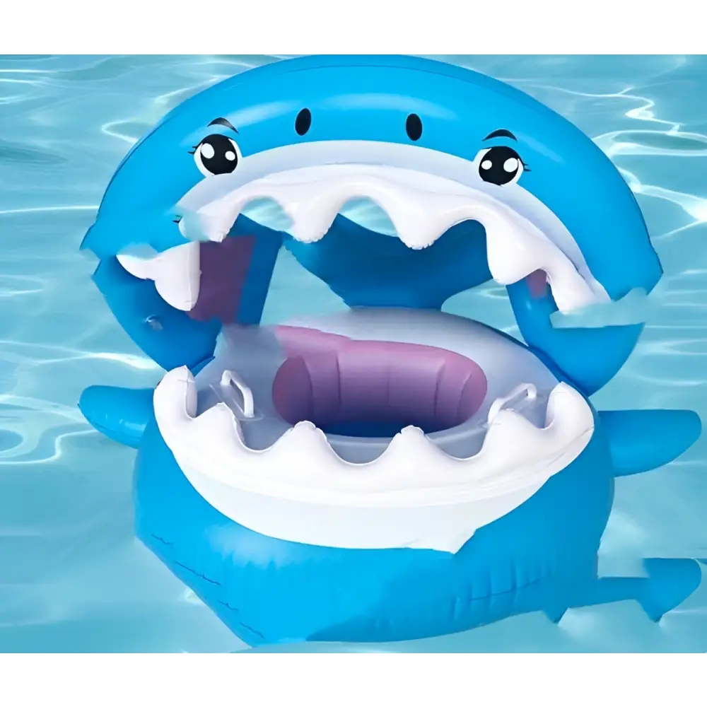 Shark Seat Swimming Ring With Awning — Inflatable Baby Pool Float, Sun Protection, PVC