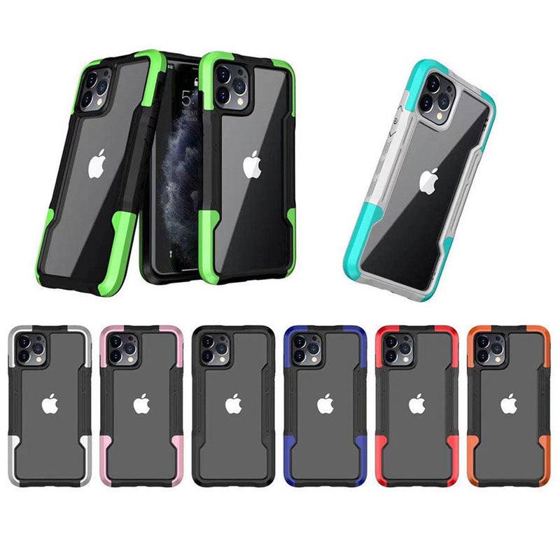 Shockproof Phone Case For iPhone 12 11 13 Pro Max Transparent Case For iPhone 11 12 13 Hard Soft Full Cover 360 Degree Protective Cover Simple Luxury Design Shiny iphone cover Stevvex
