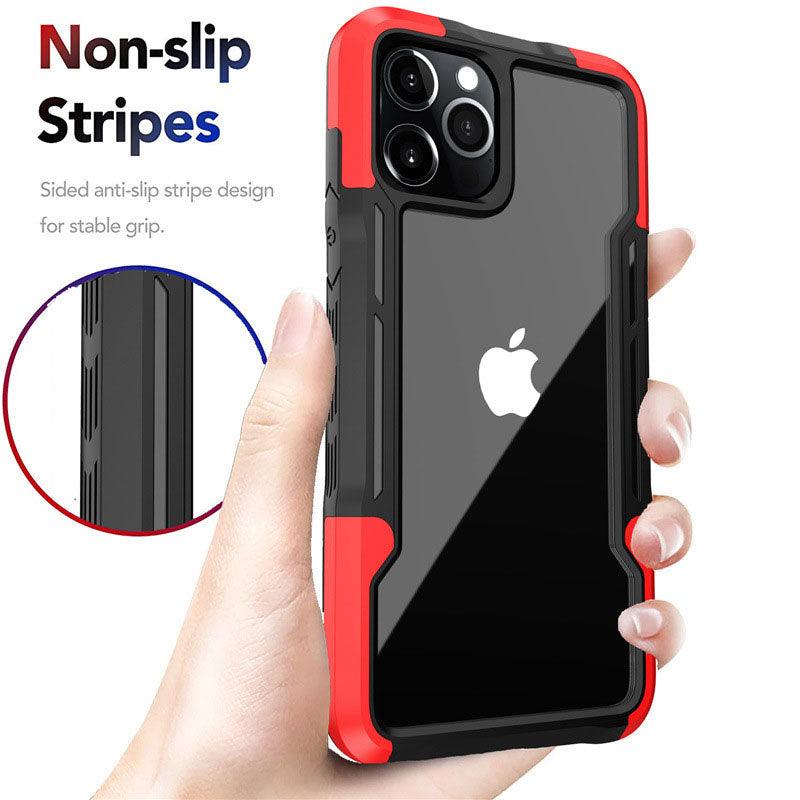 Shockproof Phone Case For iPhone 12 11 13 Pro Max Transparent Case For iPhone 11 12 13 Hard Soft Full Cover 360 Degree Protective Cover Simple Luxury Design Shiny iphone cover Stevvex