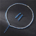 Silver Leaf Cubic Zirconia Wedding Earrings Jewelry Set