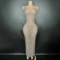 Silver Metallic Niche Princess Gathering Banquet Dress