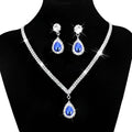 Silver V-Shaped Crystal Bridal Jewelry Set