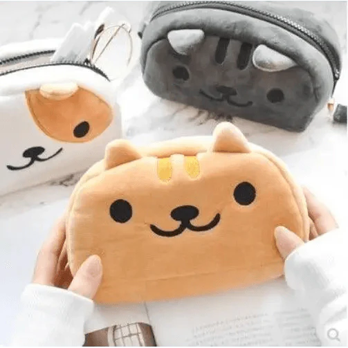 Simple Cartoon Pencil Pouch Design Soft Large Capacity Student Pencil Box Cute Pen Organizer