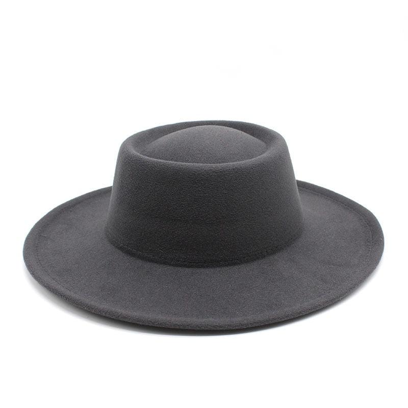 Simple Classic Unisex Fedora Hats Men Women Wide Brim Wool Jazz Hats Elegant Fedoras Hat for Women Lady Wide Brim Autumn Winter Cap Vintage Style Dress Formal Hat For Various Occasions 56-58CM Stevvex